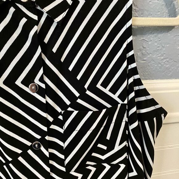 Alfani Black and White Diagonal Stripe Dress - Picture 2 of 6